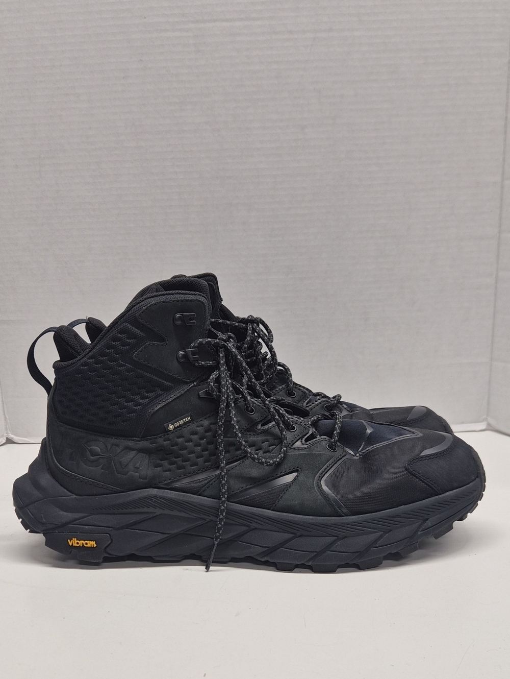 Hoka One One Anacapa Mid GTX Hiking Boots Lace Up Waterproof Shoes Black 12.5